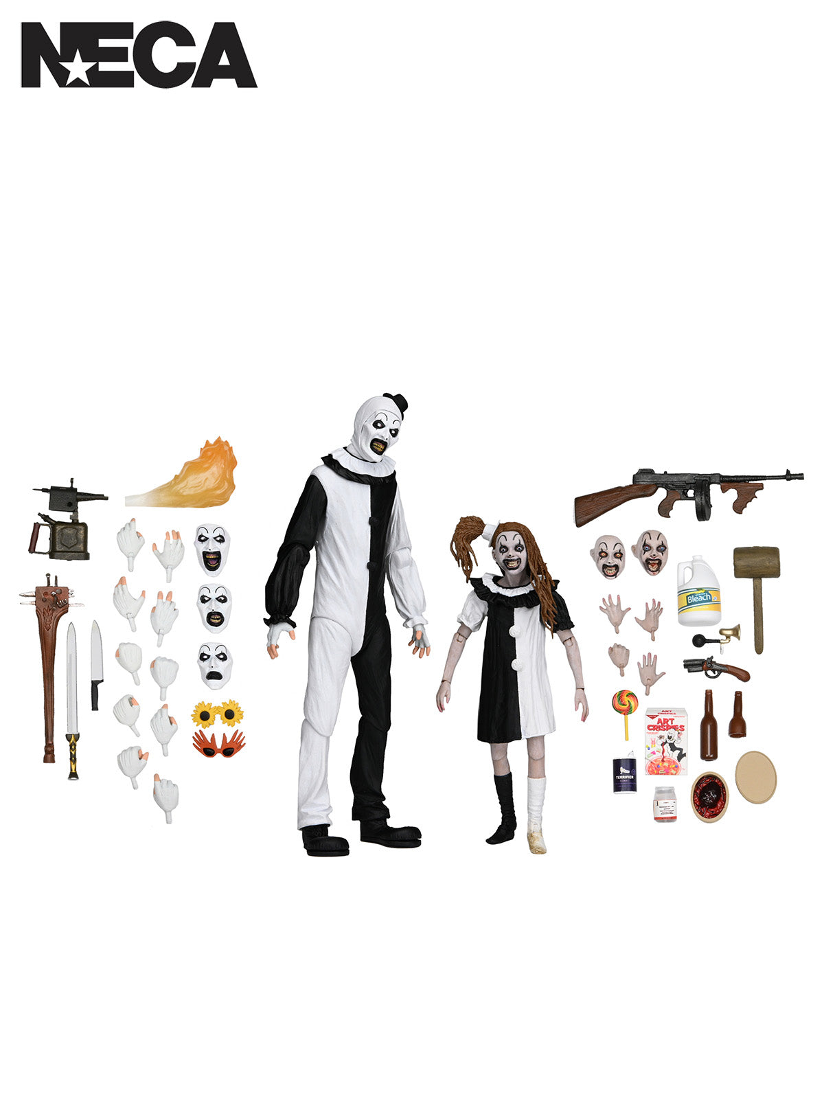 Terrifier - Ultimate Art The Clown Little Pale Girl Twin Pack 7" NECA Figure