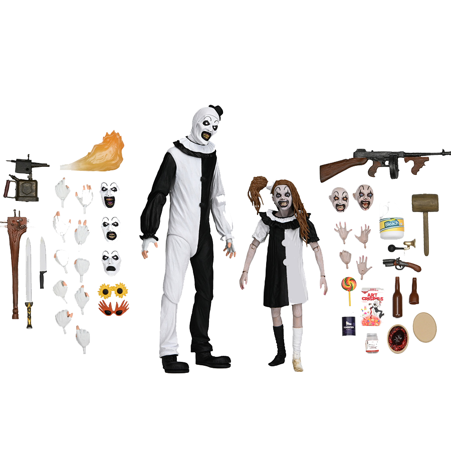 Terrifier - Ultimate Art The Clown Little Pale Girl Twin Pack 7" NECA Figure